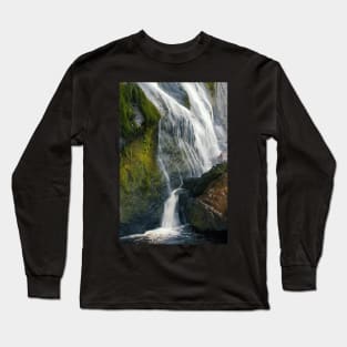 A beautiful waterfall cascades down a mountain in Ireland. Long Sleeve T-Shirt